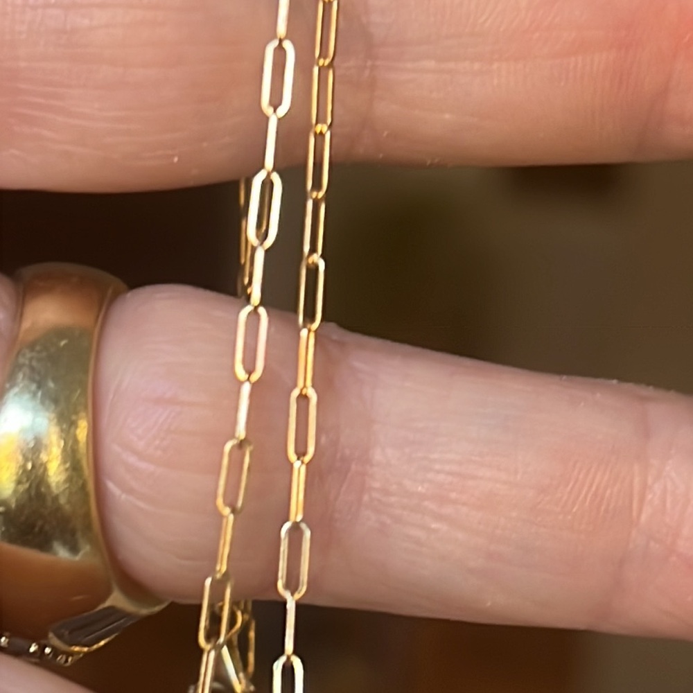 14 karat gold paper clip chains - Picture 1 of 5